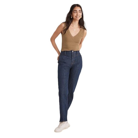 Madewell Denim - MADEWELL The Perfect Vintage Straight Jean in Greenhaven Wash: Seamed Version